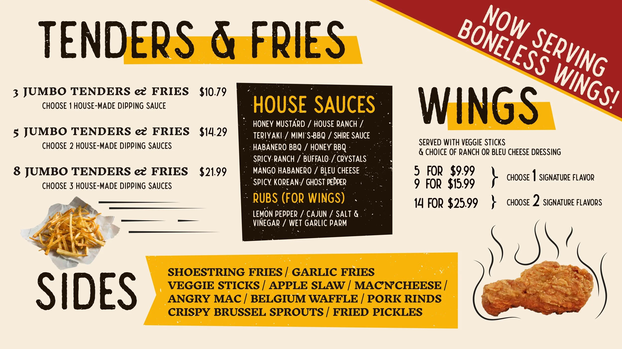 Menu The Chicken Shack